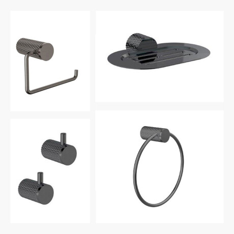 SET DE ACCESORIOS PARA BAÑO LINEA SIGNATURE GRAFITO-GUNMETAL