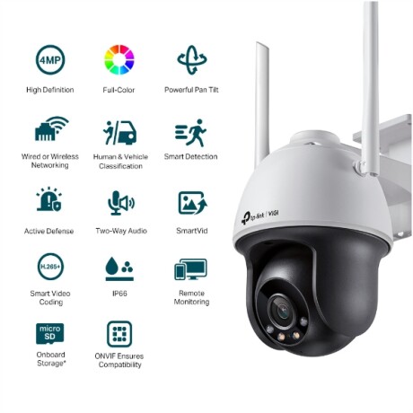 Cámara De Vigilancia TP-LINK C540-W Vigi 4MP Full Color Exterior WiFi IP66 Cámara De Vigilancia TP-LINK C540-W Vigi 4MP Full Color Exterior WiFi IP66