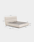 Cama desenfundable con canapé abatible Dafra de chenilla beige para colchón de 180 x 200 cm FSC 100% Cama desenfundable con canapé abatible Dafra de chenilla beige para colchón de 180 x 200 cm FSC 100%