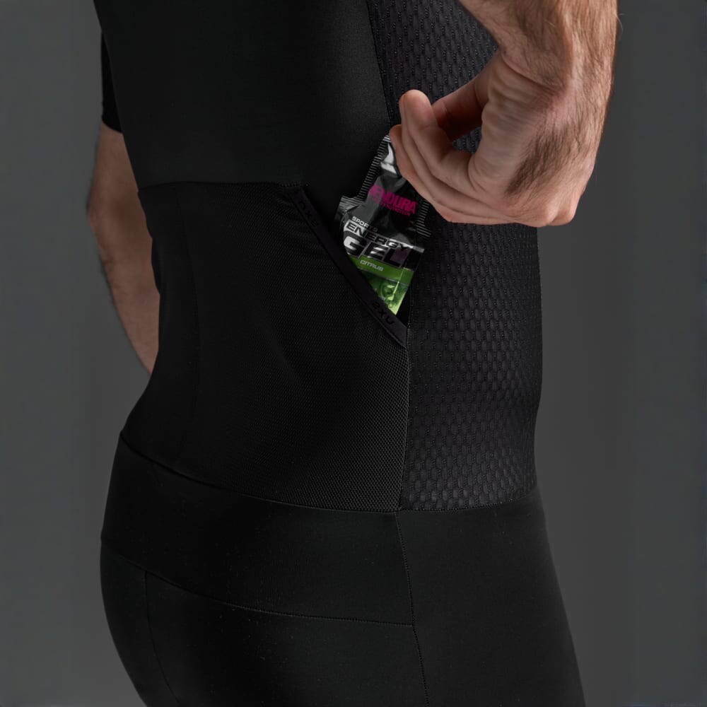 Trisuit Running Aero Hex Sleeved Trisuit Hombre Black/white