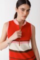 VESTIDO ZIP KNIT Rojo Y Rosa
