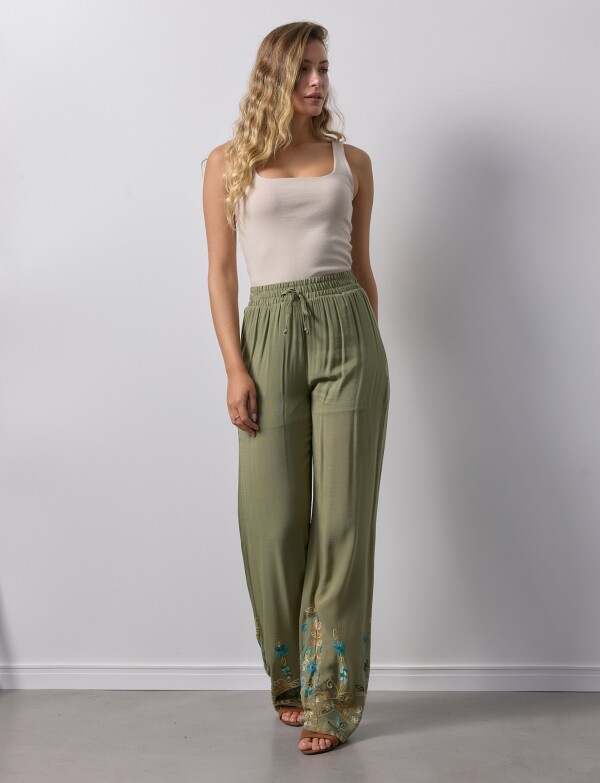Pantalon Bordado VERDE