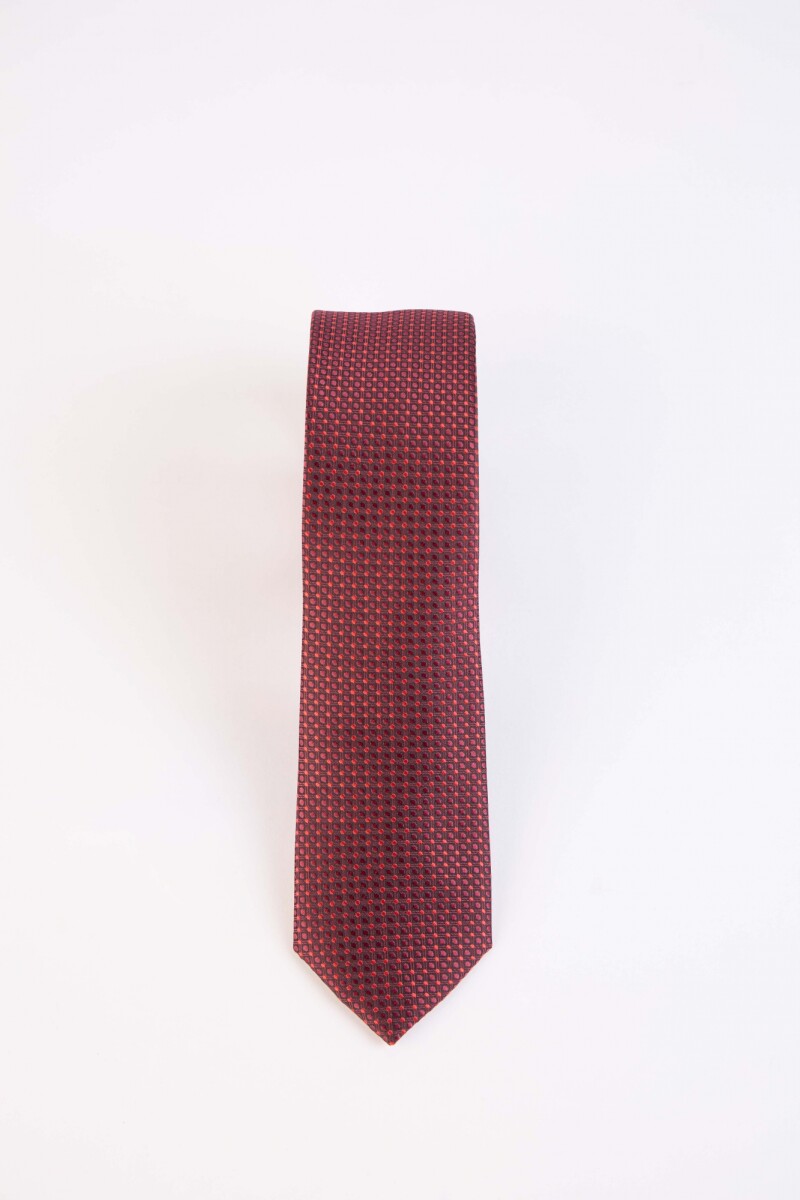 Corbata Microfibra - Cuadrados Rojo 
