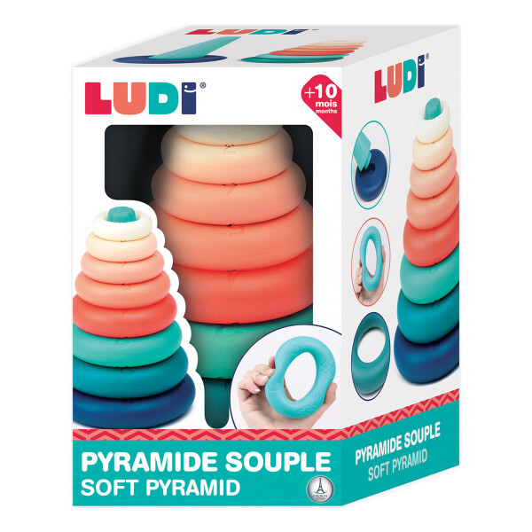 Juego Apilable Prámide Anillos Didáctico Para Niños Ludi Color Verde