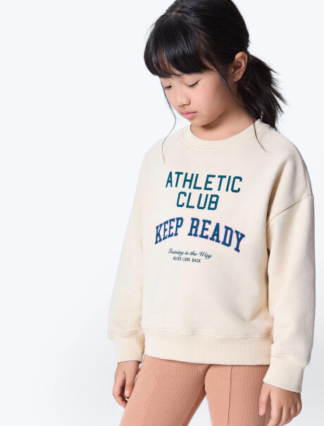 BUZO INFANTIL CON ESTAMPA BEIGE