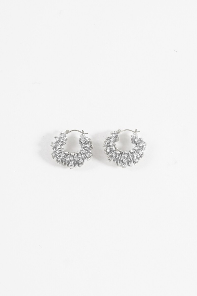 Aros con strass plateado