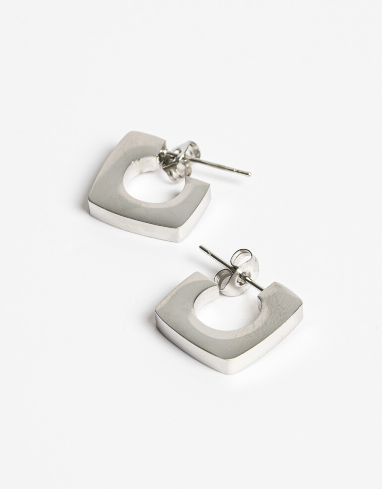 Aros Argollas Metal Aros Argolla De Acero Bold - Plateado
