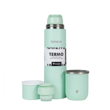 Kit Matero Terrano Termo Bala 750ML + Mate VERDE-AGUA