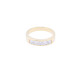 Anillo medio sin fin oro 18k amarillo carril con 5 brillantes princesa. Anillo medio sin fin oro 18k amarillo carril con 5 brillantes princesa.