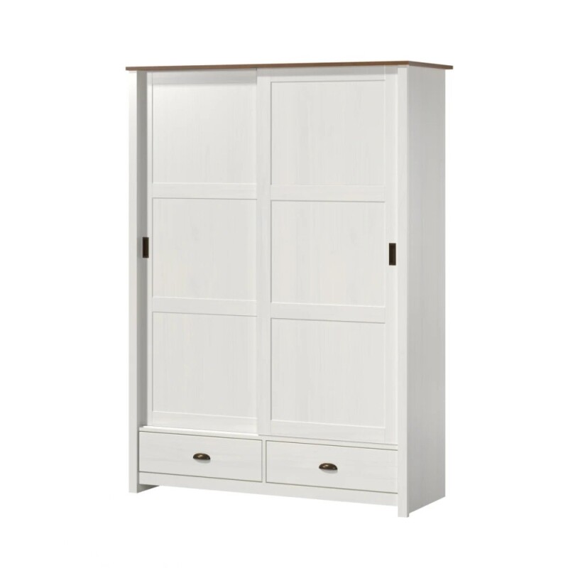 Ropero Colonial 2 Puertas Correr Blanco 100% Madera Ropero Colonial 2 Puertas Correr Blanco 100% Madera