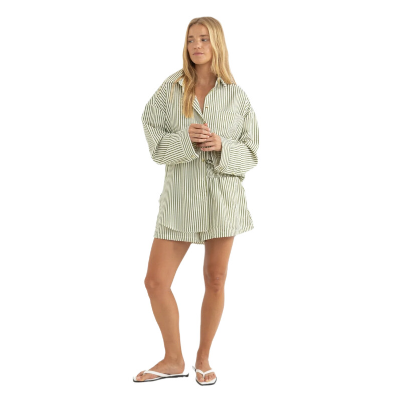 Camisa Rhythm Cove Stripe Long Sleeve - Verde Camisa Rhythm Cove Stripe Long Sleeve - Verde