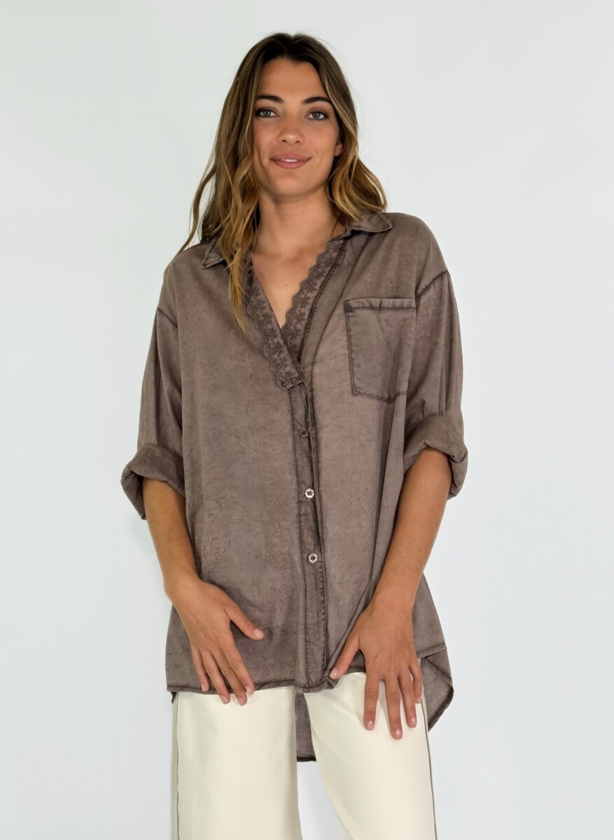 CAMISA SIRMIONE - CHOCOLATE 