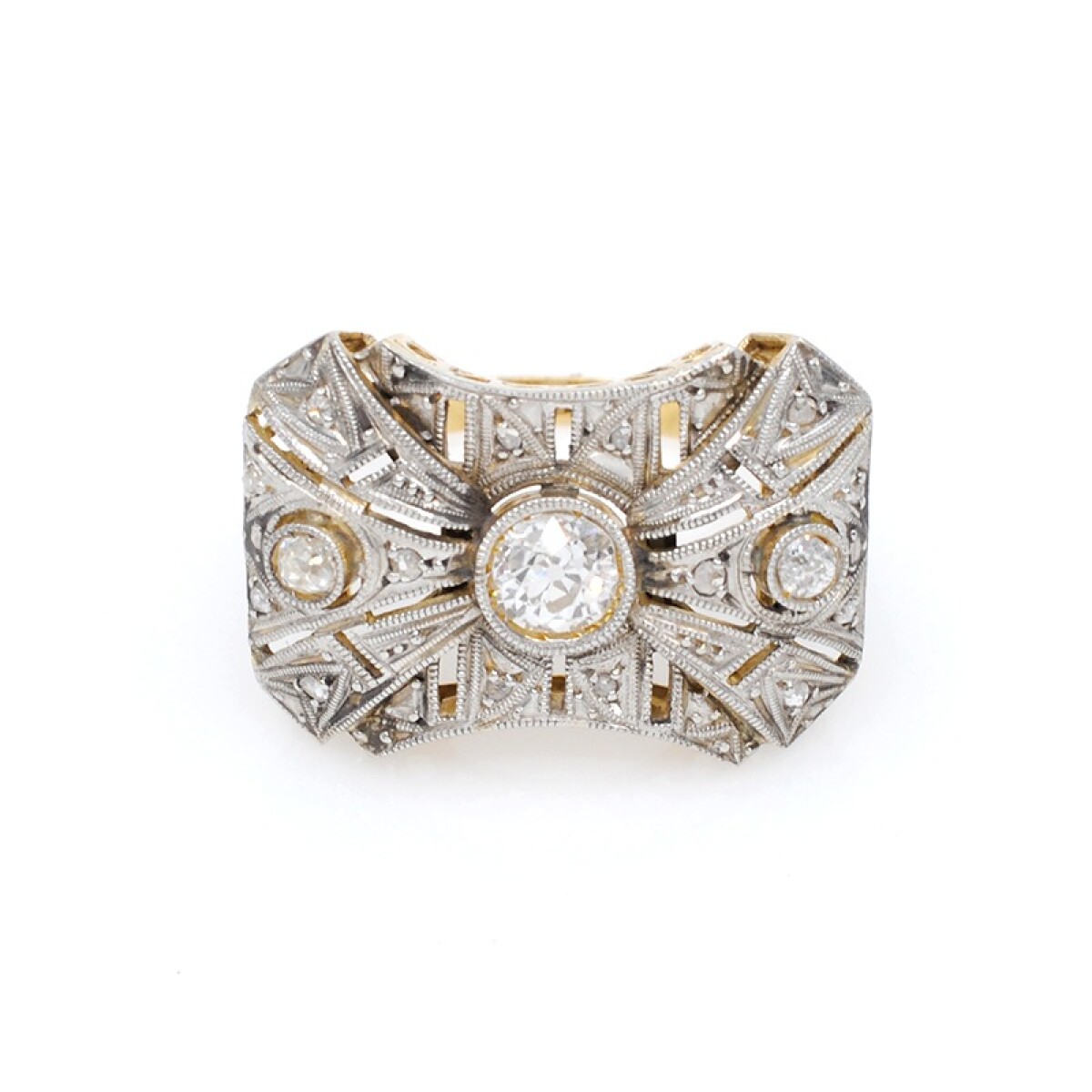 Anillo Oro Blanco 18K Y Brillantes 