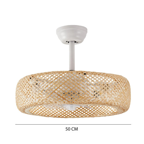 VENTILADOR DE TECHO BAMBOO 50CM Luminaria y Ventilador con Control Remoto Bamboo