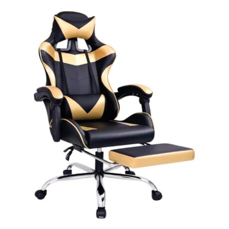 Silla Gamer Lumax Modelo ROM con Apoyapies Amarillo