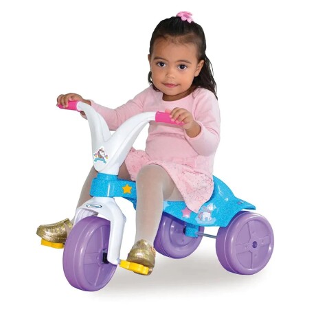 Triciclo de plástico con pedales y asiento ergonómico Celeste