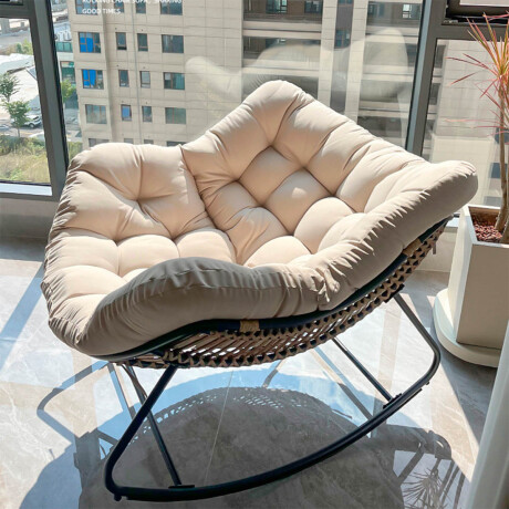 Silla Sillón Nido Mecedor Acolchado Grande Relax Blanco