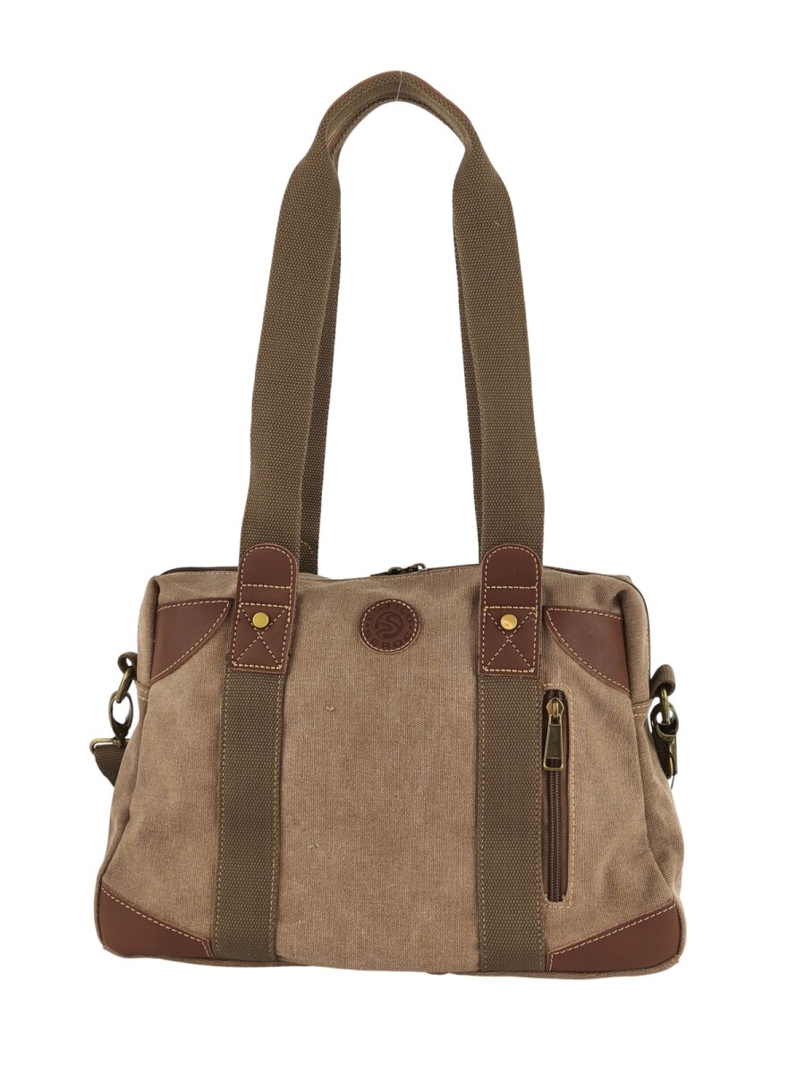 Bolso cartera de lona - Marrón 