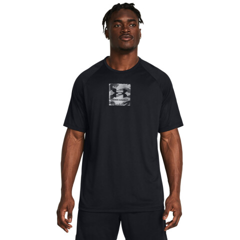 UA TECH PRINT FILL SS-BLK BLK-002
