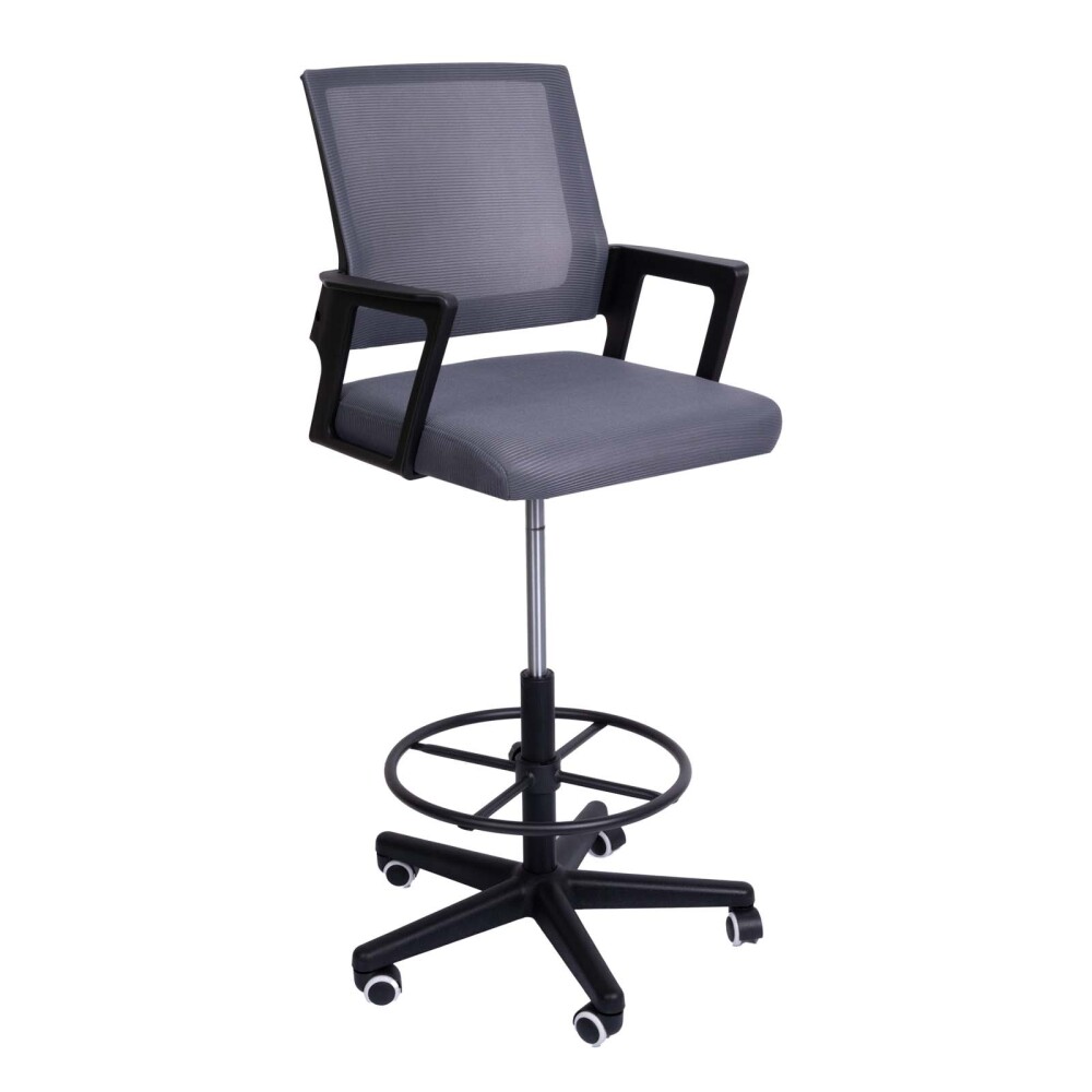 SILLA ALTA ESCRITORIO MALLA GRIS D-512