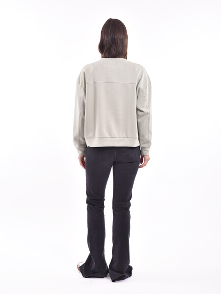 BUZO LIZA VERDE GRISACEO