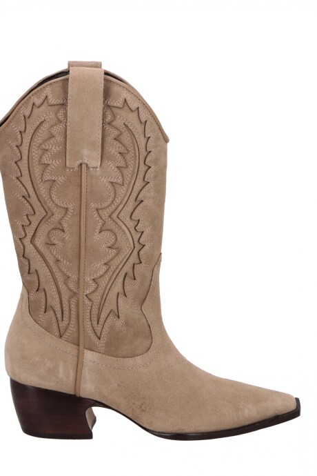 Bota de gamuza Liana Beige