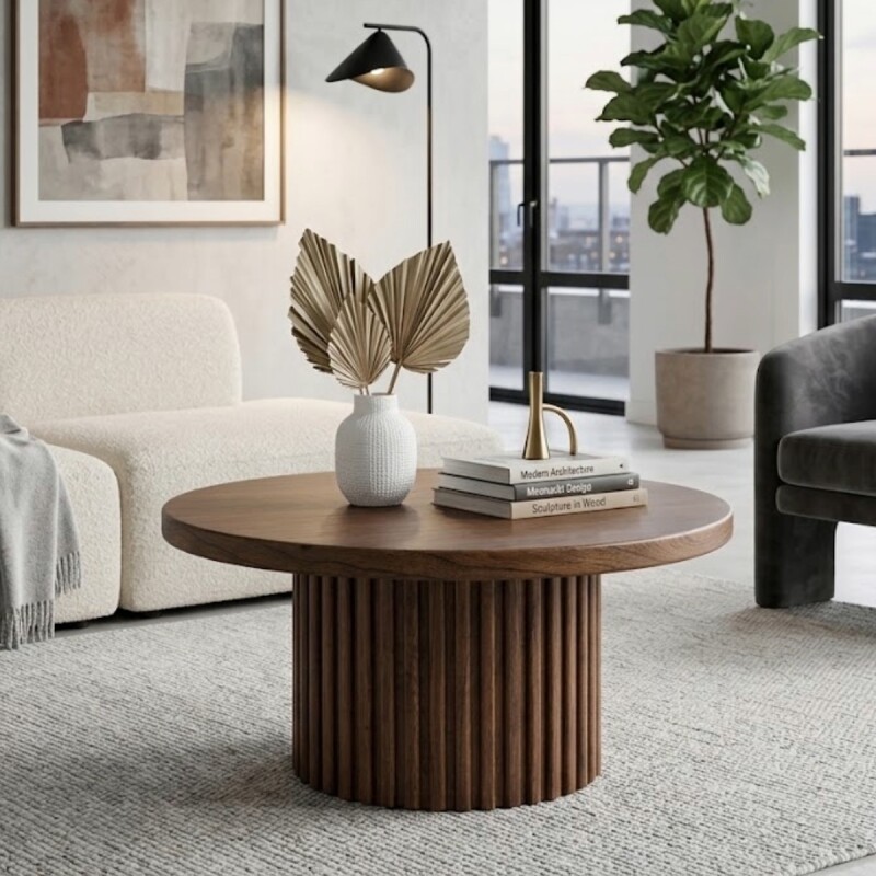 MESA CENTRO TERRA 80CM - ZV 02 RIPADO (CD) Unica