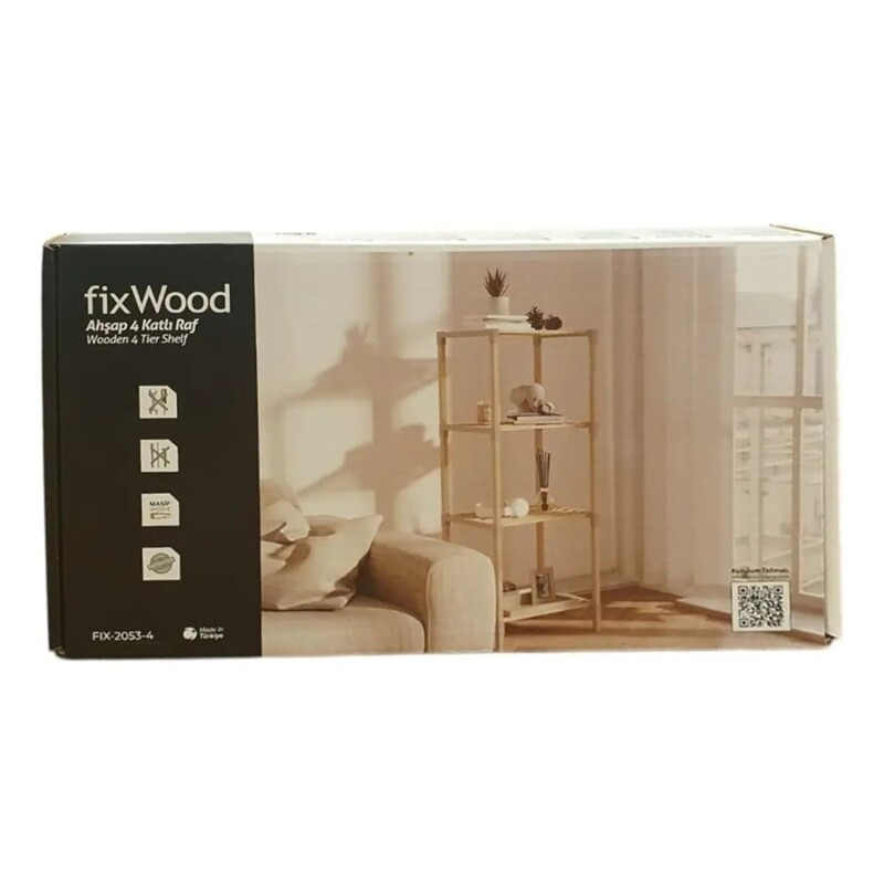 Estantería Organizadora 4 Niveles 116x38x30cm Color Natural Estantería Organizadora 4 Niveles 116x38x30cm Color Natural