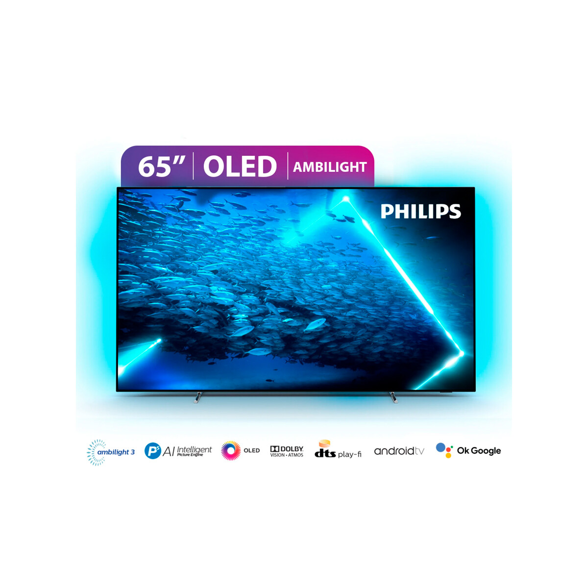 Smart TV Philips Android TV 65'' OLED 4K UHD Ambilight IMAX Enhanced Dolby Vision y Atmos 