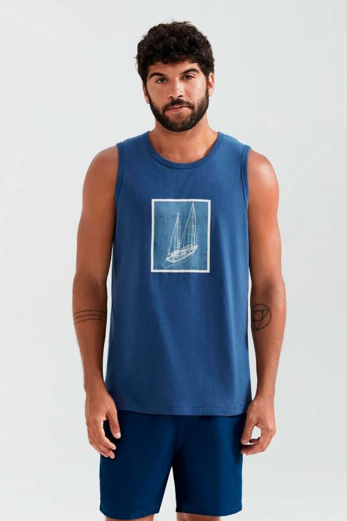 MUSCULOSA HERING ESTAMPADA 4ADD/NHLEN Azul