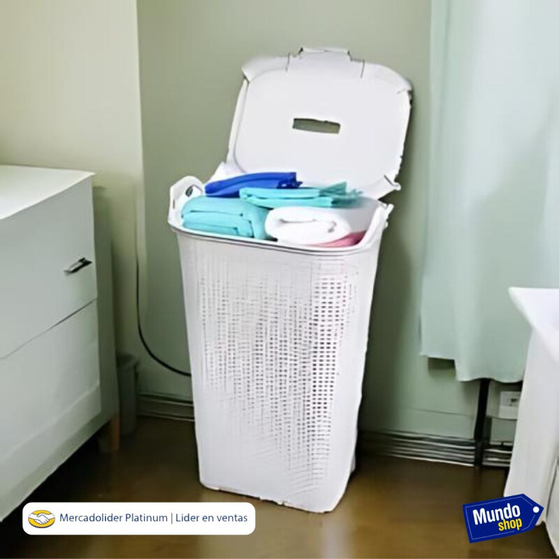 Cesto Para Ropa Organizador Plástico Imitacion Rattan 36lts Cesto Para Ropa Organizador Plástico Imitacion Rattan 36lts