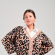 SACO SLOWLY ANIMAL PRINT BEIGE NEGRO