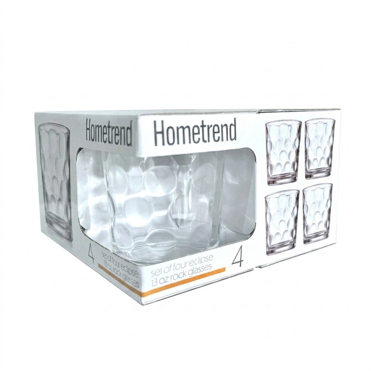 SET X4 VASO WHISKY 390ML CIRCULAR HOMETREND 