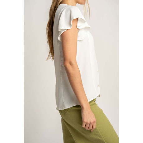 Blusa Escote V Nacar