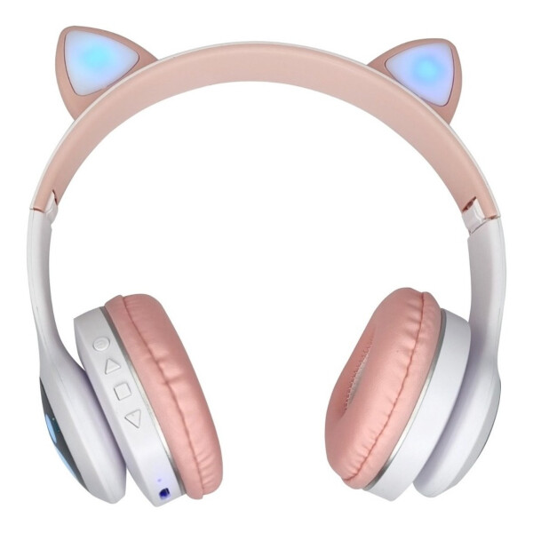 Auricular Bluetooth Goldtech Orejitas Gato Inalambricos Mic Variante color Blanco