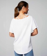 Polo Manga Corta Oversized Mujer Classic White