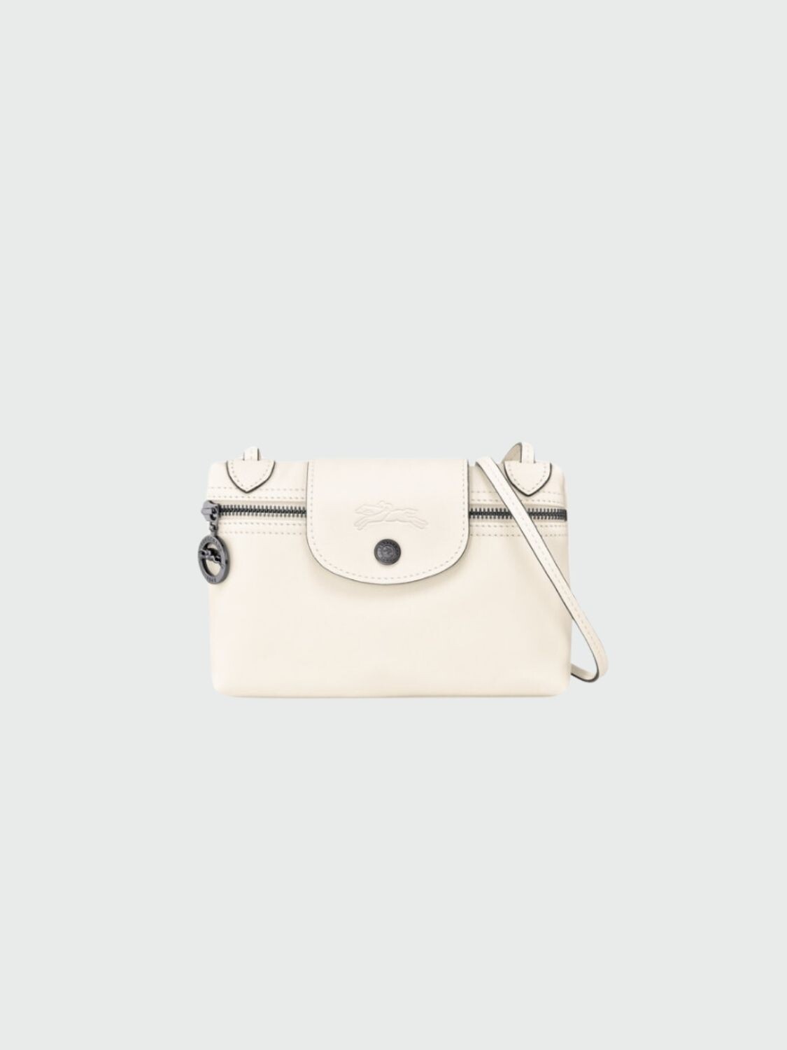 Longchamp -Mini bolso cruzado de cuero, Le pliage Xtra Marfil