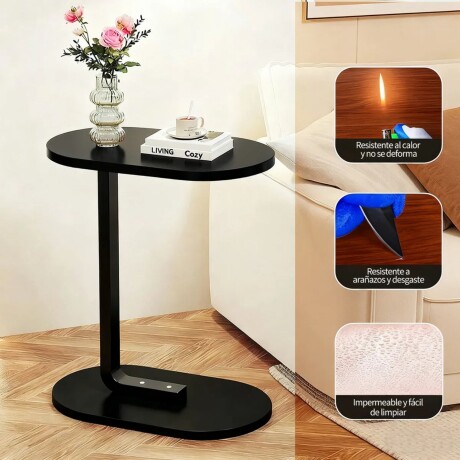 Mesa auxiliar Lumax de arrime MDF minimalista para living Negro