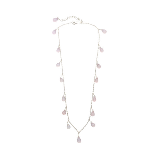 Collar Cadena Karvik Cuarzo Rosado Plata 925 0