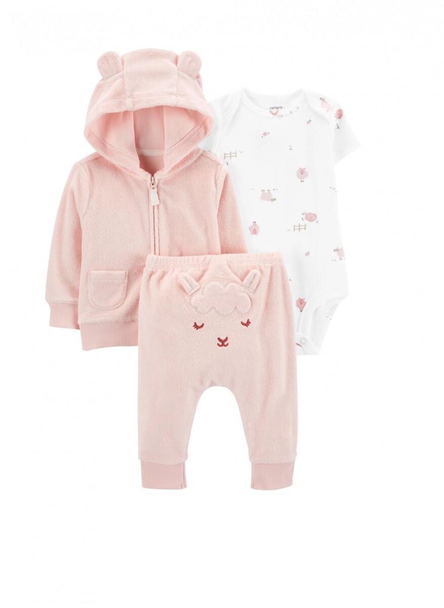 Conjunto Terry 3 piezas Carters 3M - Rosa 