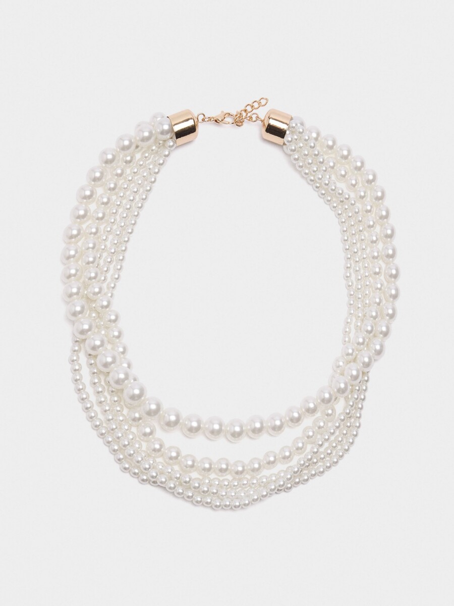 Multicollar De Perlas blanco