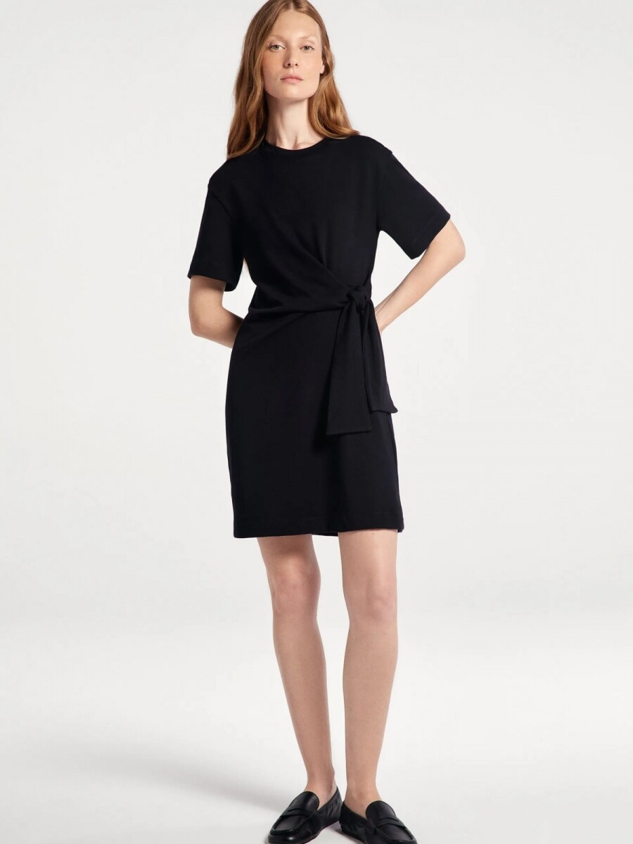 VESTIDO CORTO MANGA CORTA ULTRA SOFT - NEGRO 