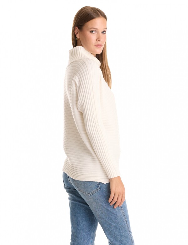 Buzo Acanalado Cuello Alto CRUDO