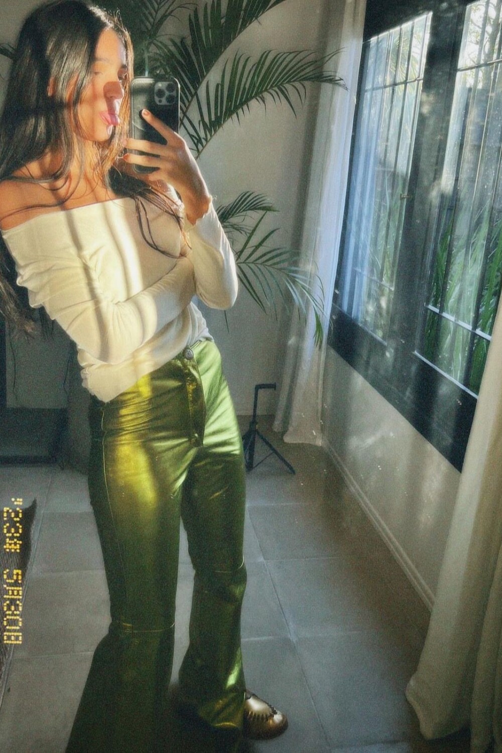 Formal Leather Pants Galácticos Pistacho