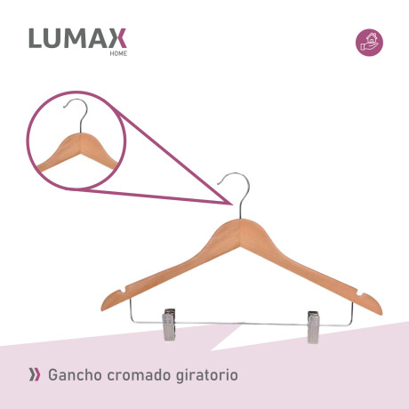 Percha de madera con pinzas x 20 resistente Percha de madera con pinzas x 20 resistente