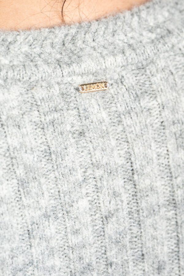 Sweater Grueso Acanalado Gris