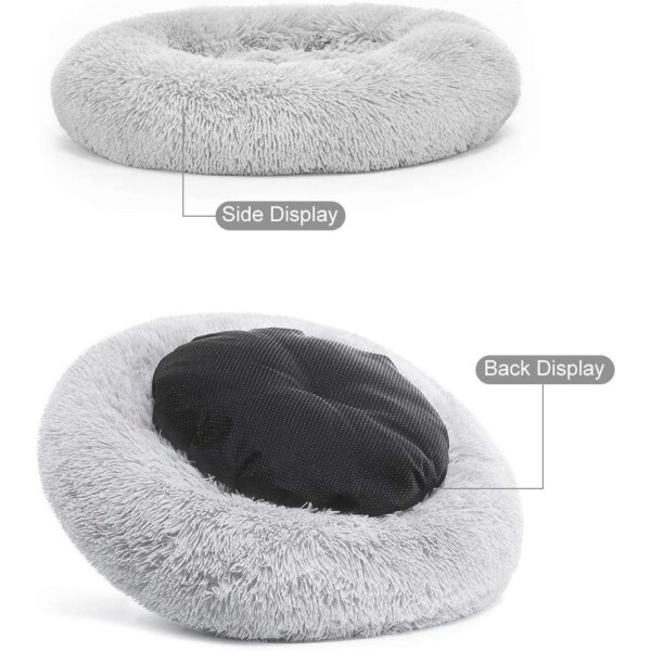 Cucha Cama Colchon Puff Plush Mascota Antiestress 60cm Color Variante Grisclaro