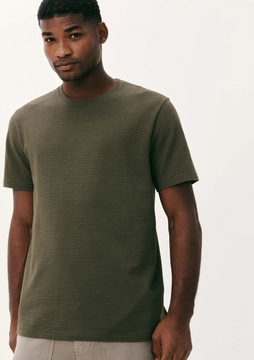 CAMISETA MANGA CORTA TEXTURIZADA - VERDE 