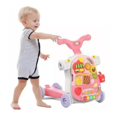 Caminador Monopatín Huanger 4 en 1 Buggy Mesa de Juegos ROSA