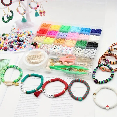 Kit Pulseras y Collares Polímero Arcilla+ 5000 psc Jug025005